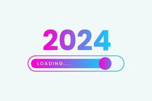 Lycklig ny år 2024 läser in bar framsteg digital teknologi. 2023 till 2024 läser in företag webb baner. vektor illustration.