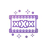 xxx Video, Erwachsene Inhalt Linie Symbol vektor