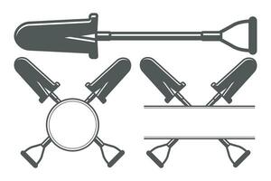Schaufel Vektor Monogramm, Schaufel Silhouette Monogramm, Arbeiter Elemente, Arbeit Ausrüstung, Konstruktion Werkzeuge Monogramm, Clip Art, Garten Werkzeug Monogramm, Schaufel