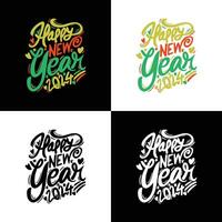 glücklich Neu Jahr 2024 - - T-Shirt Design, handgemacht Kalligraphie Illustration vektor