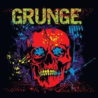 gotisk skylt med skalle, t-shirts i grunge vintage design vektor