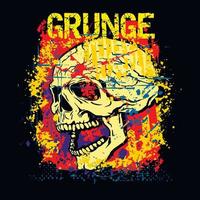 gotisches Zeichen mit Schädel, Grunge Vintage Design T-Shirts vektor