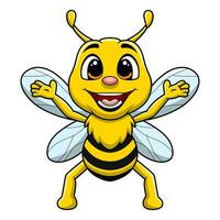 süß Biene Karikatur auf Weiß Hintergrund vektor