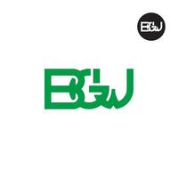 Brief bgw Monogramm Logo Design vektor