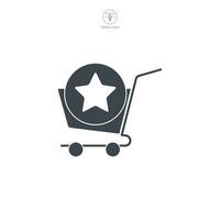 Kaufen einer erhalten eins. Einkaufen Wagen und Star Symbol Symbol Vektor Illustration isoliert auf Weiß Hintergrund