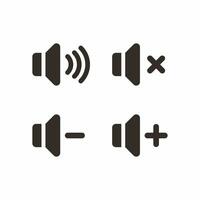einstellen von einfach eben Volumen Symbol Illustration Design, modern Audio- Silhouette Symbol Sammlung Vorlage Vektor