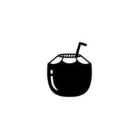 enkel kokos dryck ikon illustration vektor