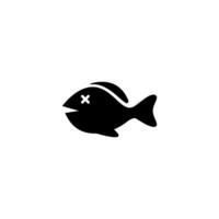 död- fisk ikon illustration design, död- fisk symbol vektor