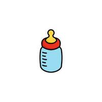 einfach Baby Flasche Symbol Illustration Design, Baby Flasche Symbol mit umrissen Stil Vektor