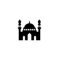 einfach eben Moschee Symbol Design Vektor, Moschee Silhouette vektor