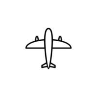 einfach eben Flugzeug Symbol Illustration Design, Silhouette Flugzeug Symbol mit umrissen Stil Vorlage Vektor