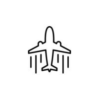 einfach eben Flugzeug Symbol Illustration Design, Silhouette Flugzeug Symbol mit umrissen Stil Vorlage Vektor