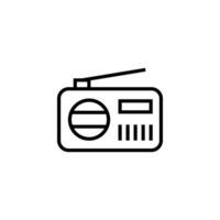 enkel radio ikon illustration design, radio symbol med skisse stil mall vektor