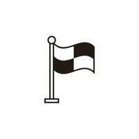 enkel platt rutig flagga ikon illustration design, silhuett tävlings flagga symbol mall vektor