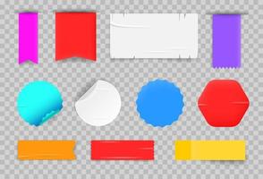 verschiedene Farbaufkleber Vektor-Set isoliert auf transparentem Hintergrund vektor