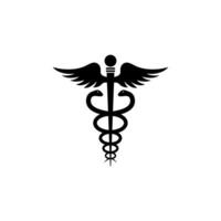 einfach Caduceus medizinisch Logo Design, Apotheke Symbol mit Schlangen und Flügel Illustration Vektor