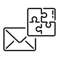 Linie Stil Symbol Design zum Email und Puzzle Spiele vektor