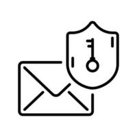 Linie Stil Symbol Design zum Email und sperren Schild vektor