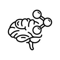 Linie Stil Symbol zum Gehirn Teilen vektor