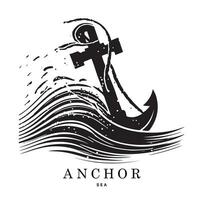 Marine Embleme Logo mit Anker und Seil, Anker Logo - - Vektor. Vektor Illustration