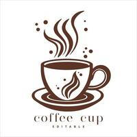 Kaffee Geschäft Logo Vorlage, natürlich abstrakt Kaffee Tasse mit Dampf, Kaffee Haus Emblem, kreativ Cafe Logo, modern modisch Symbol Design Vektor Illustration isoliert auf Weiß Hintergrund Zeichen