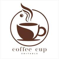 Kaffee Geschäft Logo Vorlage, natürlich abstrakt Kaffee Tasse mit Dampf, Kaffee Haus Emblem, kreativ Cafe Logo, modern modisch Symbol Design Vektor Illustration isoliert auf Weiß Hintergrund Zeichen