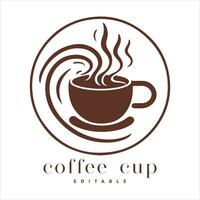 Kaffee Geschäft Logo Vorlage, natürlich abstrakt Kaffee Tasse mit Dampf, Kaffee Haus Emblem, kreativ Cafe Logo, modern modisch Symbol Design Vektor Illustration isoliert auf Weiß Hintergrund Zeichen