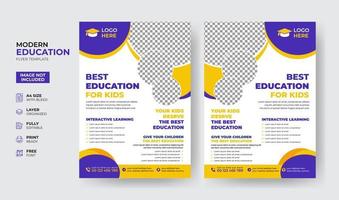 kreativ och modern online skolbarn utbildning antagning flygblad affisch mall vektor