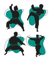 silhuetter olika karate vektor karate