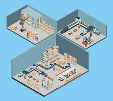 smart lager teknologi och automatiserad lager robotar begrepp med industri 4.0, lager automatisering systemet och autonom robot transport drift service. vektor illustration eps 10