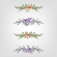 einstellen botanisch blühen Blumen- Elemente dekorativ zum Einladung vektor