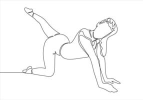 Frauen Fitness Yoga Konzept Vektor Gesundheit Illustration