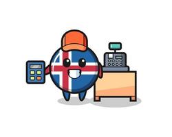Illustration der isländischen Flagge als Kassiererin vektor