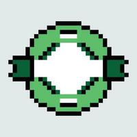 ein Pixel Stil Bild von ein Grün und Weiß Kreis vektor