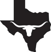 Texas-Karte und Longhorn vektor