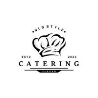 kock logotyp design matlagning inspiration och kock hatt med enkel rader för restaurang företag märken vektor