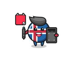illustration av islandsk flagg maskot som grafisk formgivare vektor