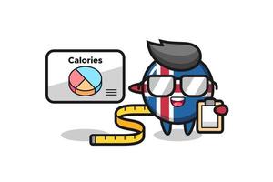 Illustration des Maskottchens der isländischen Flagge als Ernährungsberater vektor
