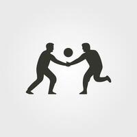 två vänner spelar en sport ikon - enkel vektor illustration