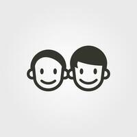 två människor skrattande ikon - enkel vektor illustration