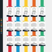 företags- vertikal id kort storlek mall. företags- vertikal id kort storlek uppsättning med blå, röd, gul, orange och grön Färg. vektor