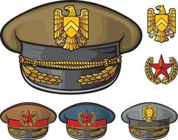 militärofficers hattar vektor