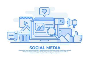 digital marknadsföring, social media marknadsföring platt vektor illustration för webb design, webb baner, landning sida, innehåll strategi marknadsföring, social media reklam, användande av social media