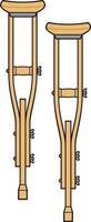 zwei hölzerne Krücken vektor