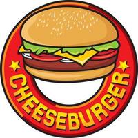Cheeseburger-Etikettendesign vektor