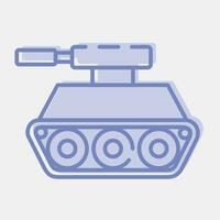 Symbol Panzer. Militär- Elemente. Symbole im zwei Ton Stil. gut zum Drucke, Poster, Logo, Infografiken, usw. vektor