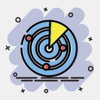ikon radar. militär element. ikoner i komisk stil. Bra för grafik, affischer, logotyp, infografik, etc. vektor