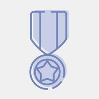 ikon medalj. militär element. ikoner i två tona stil. Bra för grafik, affischer, logotyp, infografik, etc. vektor