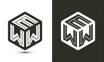 eww Brief Logo Design mit Illustrator Würfel Logo, Vektor Logo modern Alphabet Schriftart Überlappung Stil.