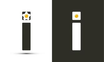 modern illustration logotyp design första jag kombinera med friterad ägg. vektor